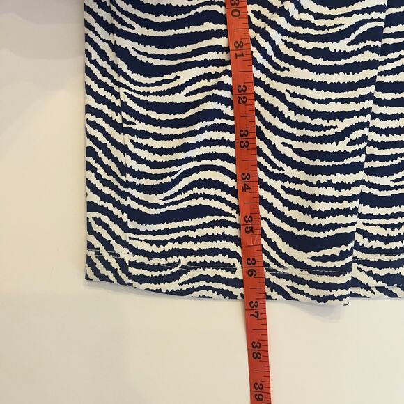 J.McLaughlin Catalina Cloth Mia Sheath Dress Medium Blue White Zebra Office Work - Picture 12 of 12